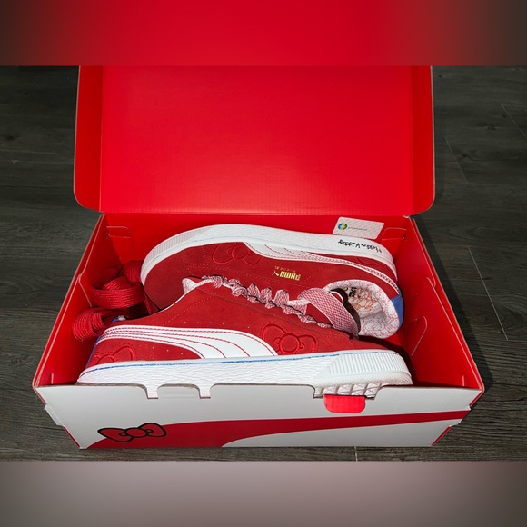 Hello Kitty x Puma Red Suede Sneakers - Picture 4 of 7